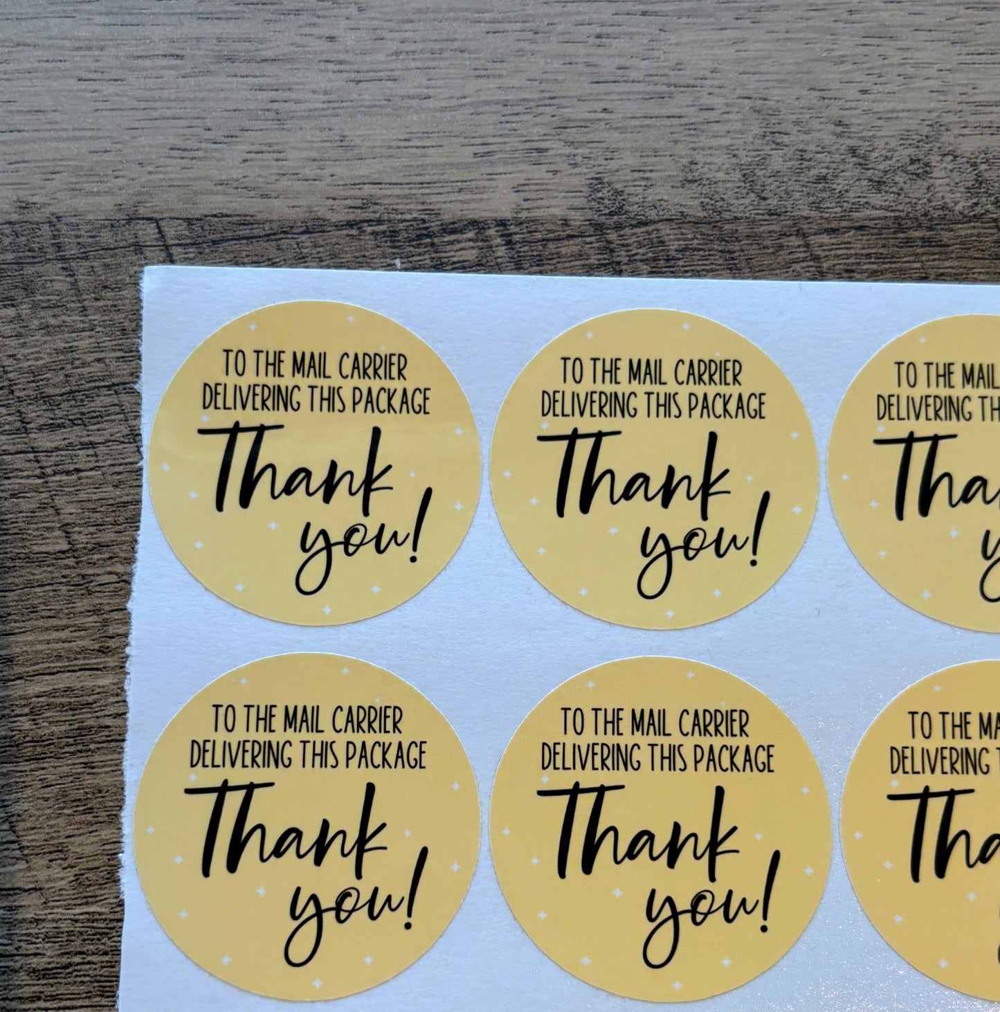 Thank you Mail Carrier Small Business Packaging Stickers