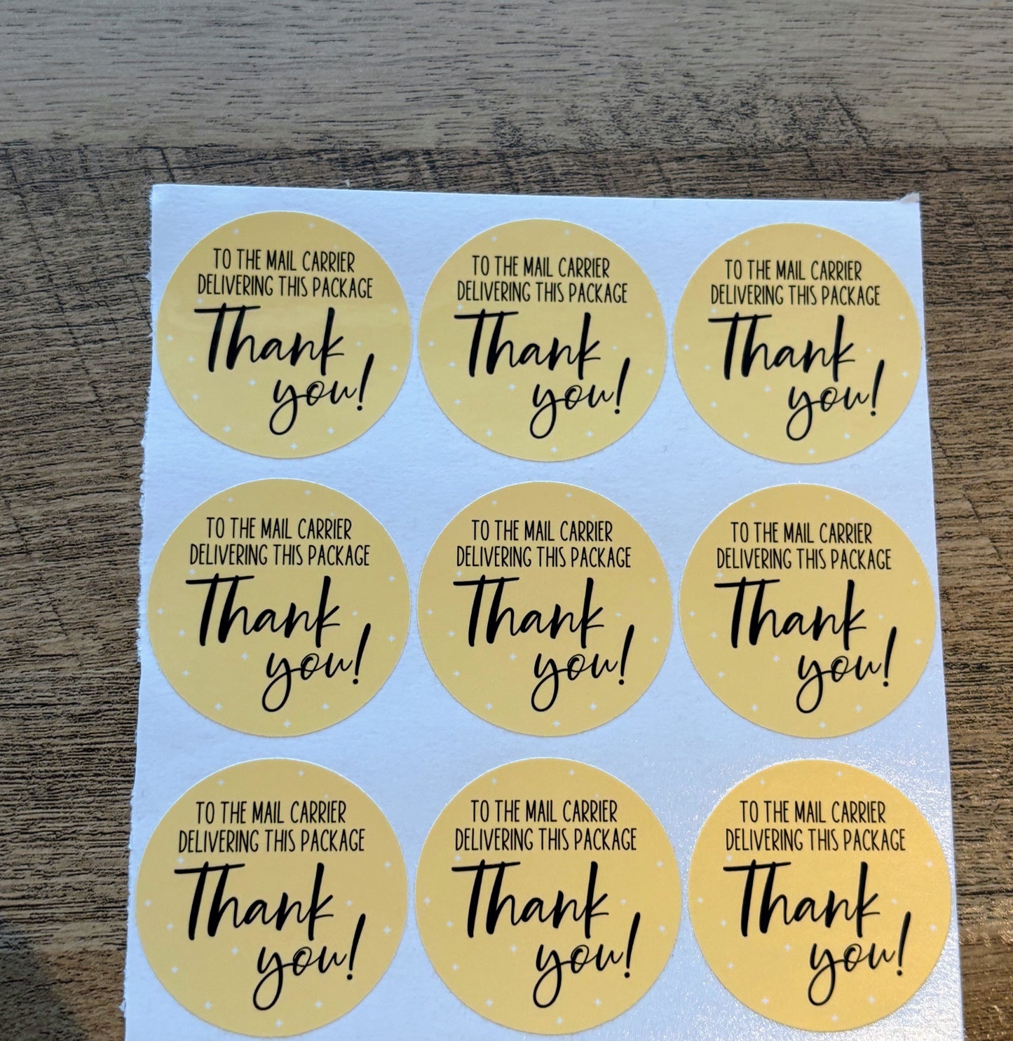 Thank you Mail Carrier Small Business Packaging Stickers