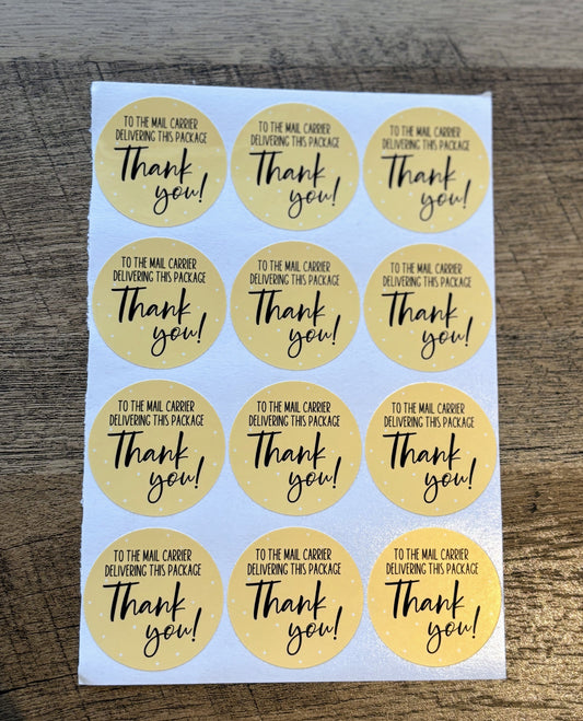 Thank you Mail Carrier Small Business Packaging Stickers