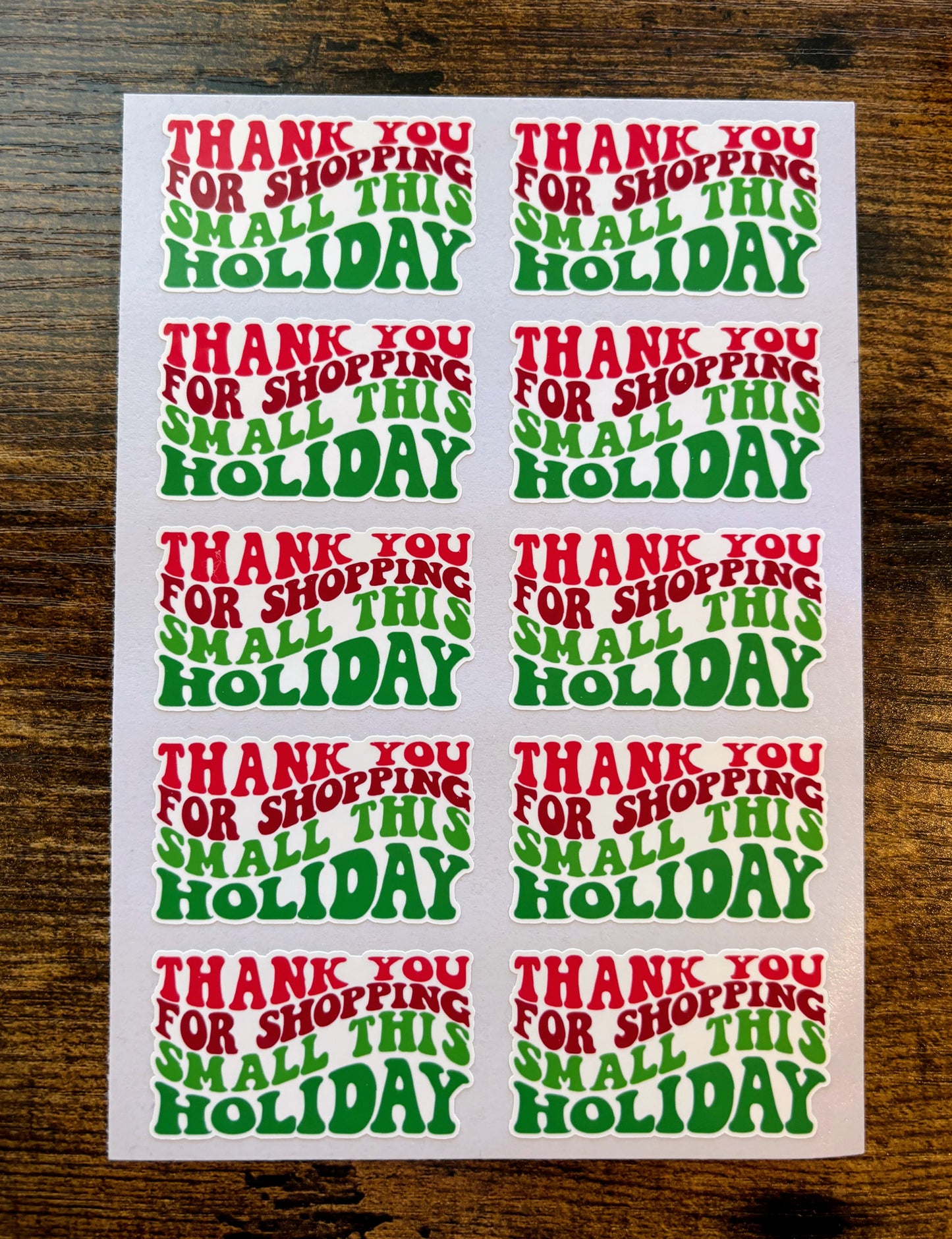 Thank you for Shopping Small This Holiday - 10 Holiday Packaging Stickers