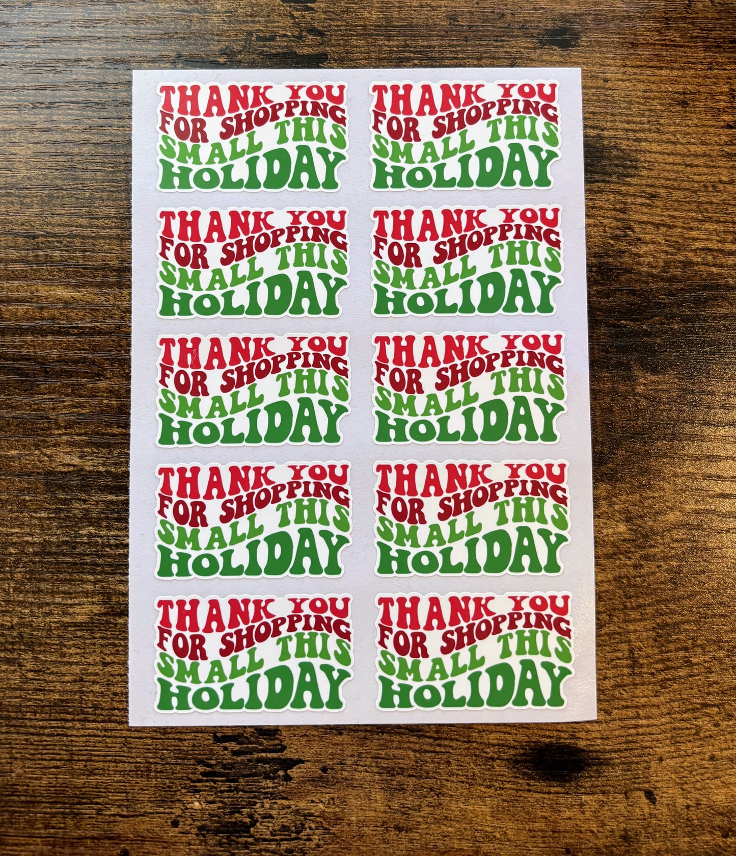 Thank you for Shopping Small This Holiday - 10 Holiday Packaging Stickers