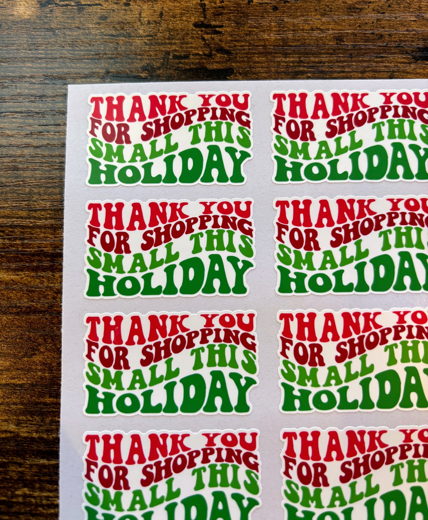 Thank you for Shopping Small This Holiday - 10 Holiday Packaging Stickers