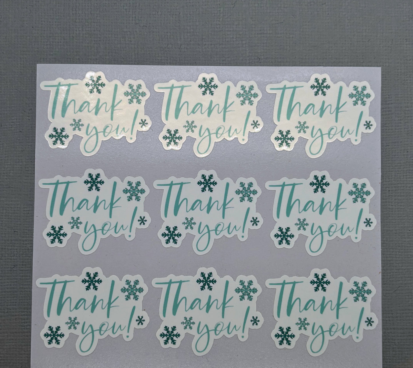 Thank you with Snowflakes - Packaging Stickers