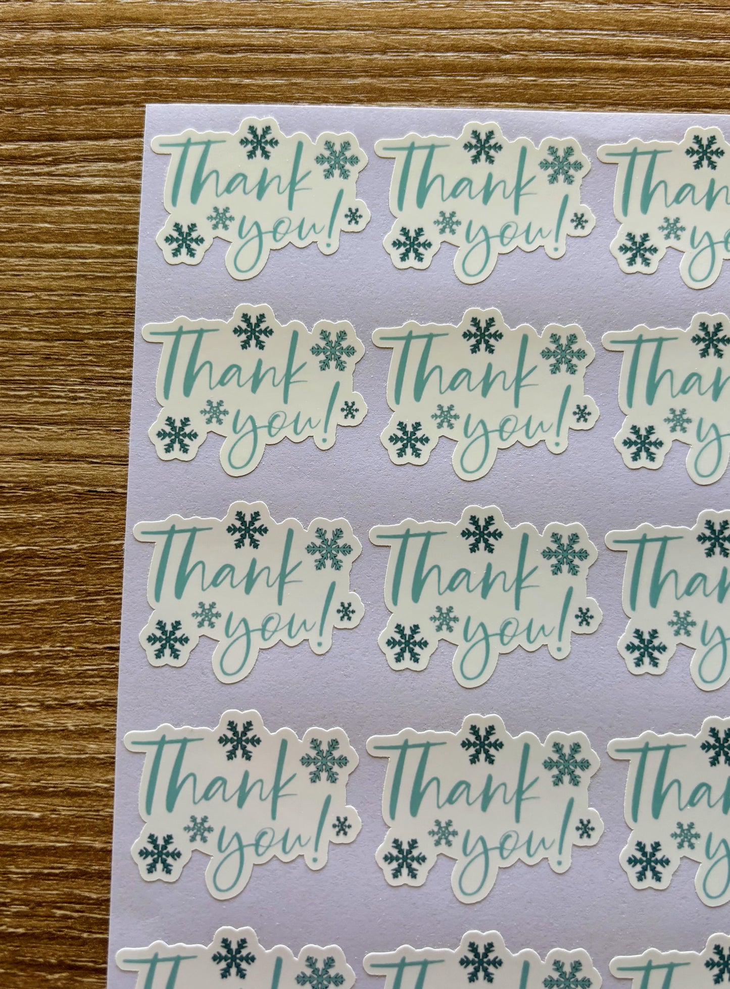 Thank you with Snowflakes - Packaging Stickers