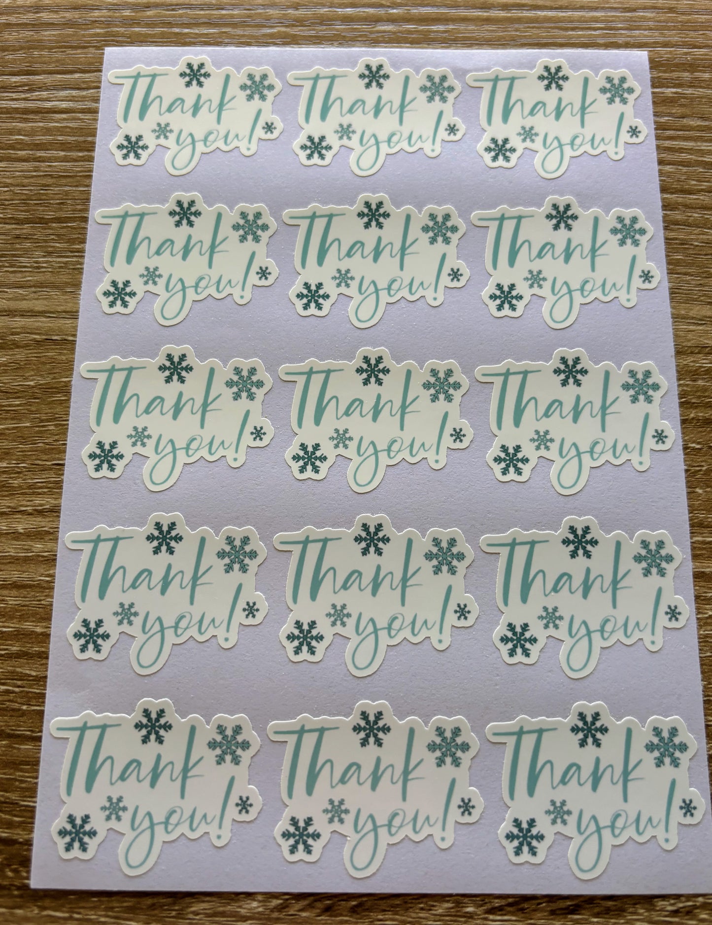 Thank you with Snowflakes - Packaging Stickers