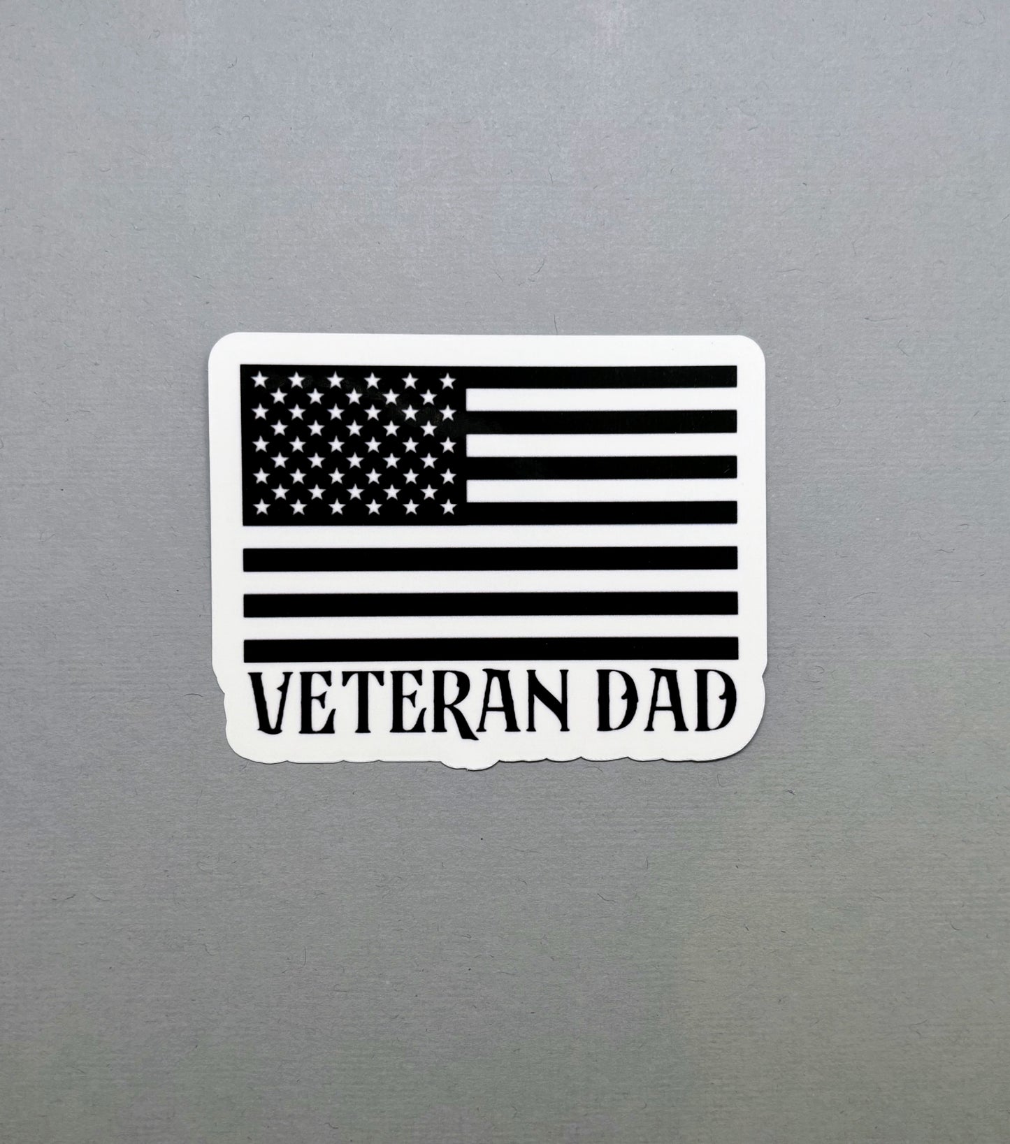 Veteran Dad with American Flag Sticker