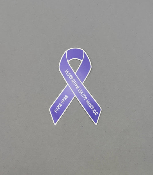 Ulcerative Colitis Warrior Custom Ribbon Sticker