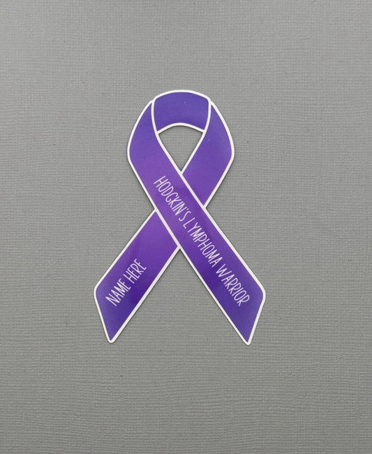 Hodgkin's Lymphoma Warrior Custom Ribbon Sticker