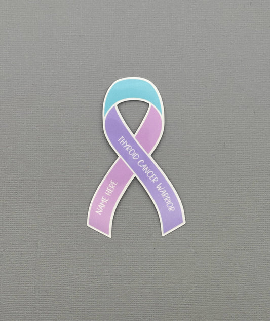Thyroid Cancer Warrior Custom Ribbon Sticker