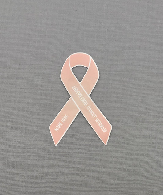 Endometrial Cancer Warrior Custom Ribbon Sticker