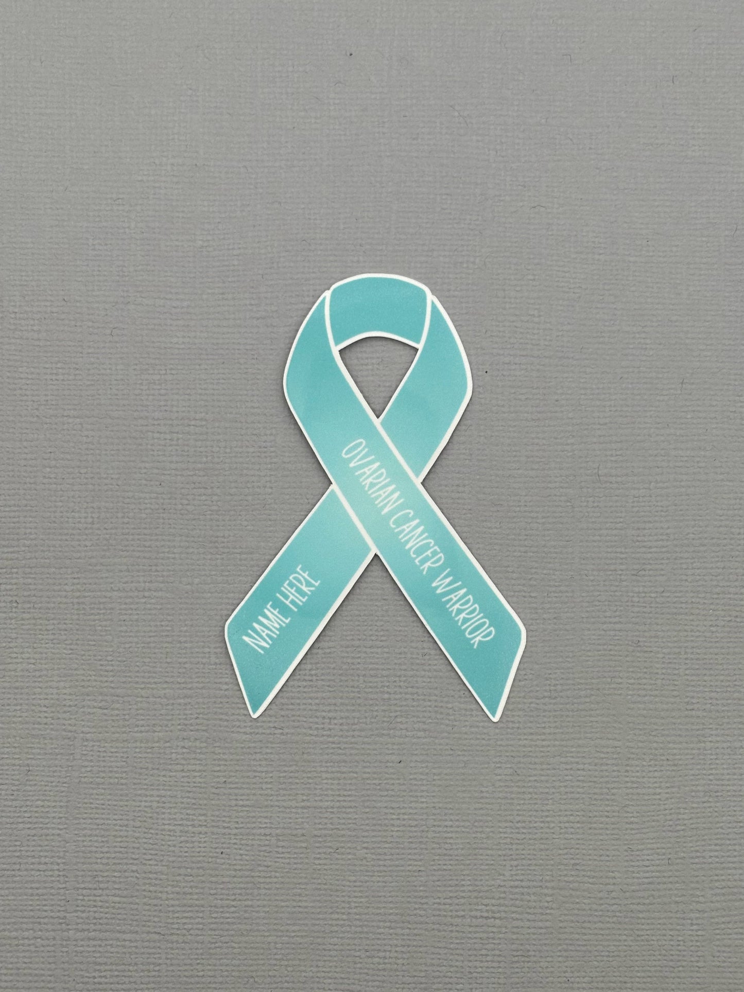 Ovarian Cancer Warrior Custom Ribbon Sticker
