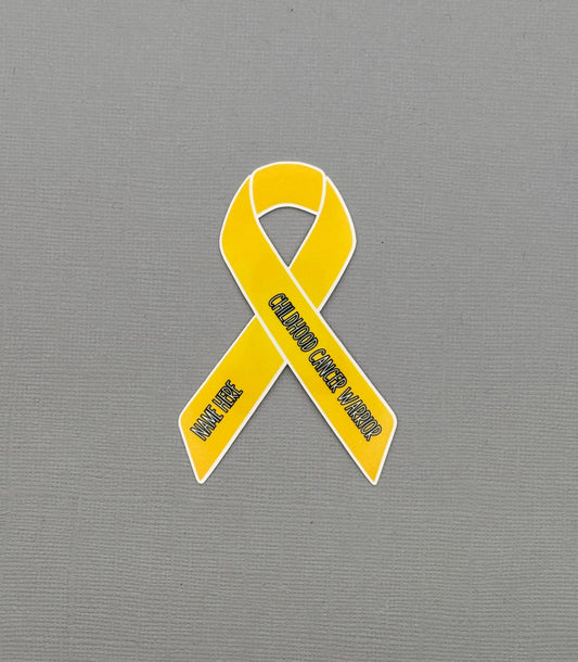 Childhood Cancer Warrior Custom Ribbon Sticker