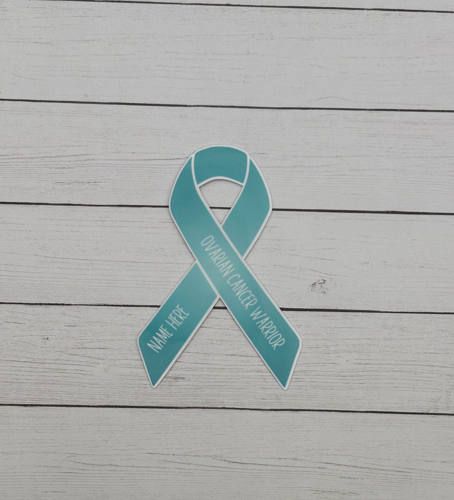 Ovarian Cancer Warrior Custom Ribbon Sticker
