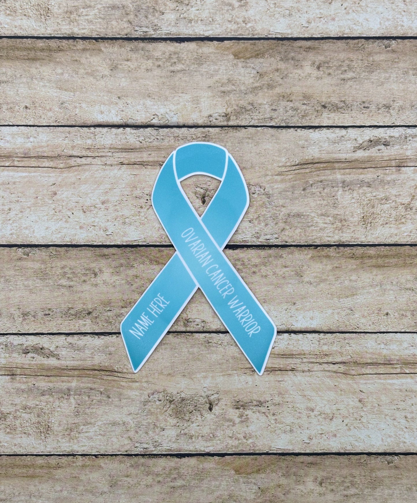 Ovarian Cancer Warrior Custom Ribbon Sticker