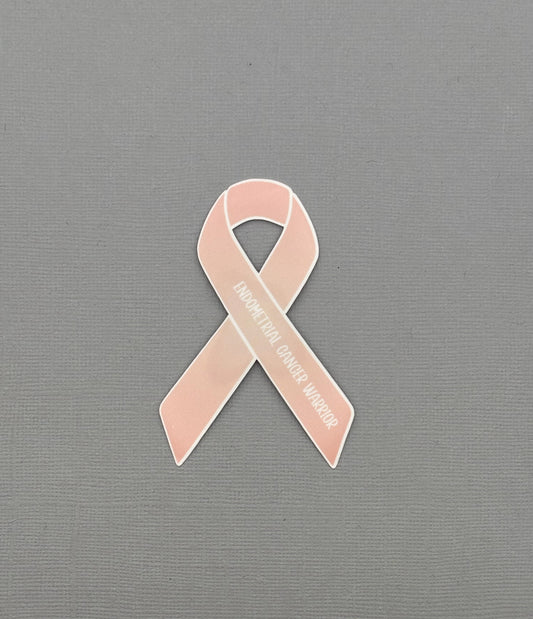 Endometrial Cancer Warrior Ribbon Sticker