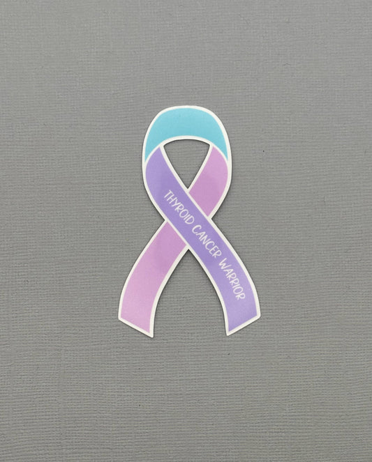 Thyroid Cancer Warrior Ribbon Sticker