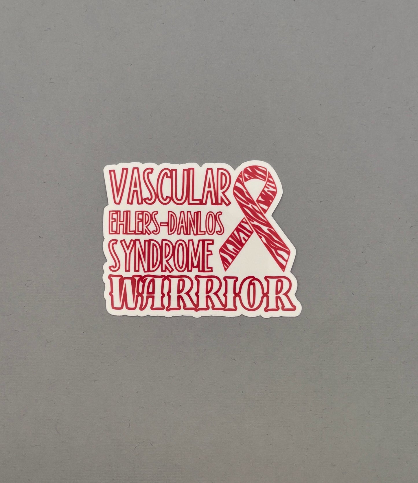 Vascular Ehlers–Danlos syndrome Warrior with Ribbon Sticker