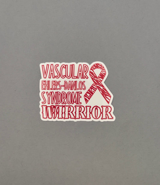 Vascular Ehlers–Danlos syndrome Warrior with Ribbon Sticker