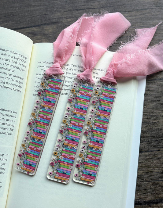 Wildflower Book Stack Bookmark