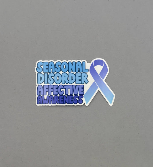 Seasonal Affective Disorder Awareness with Ribbon Sticker