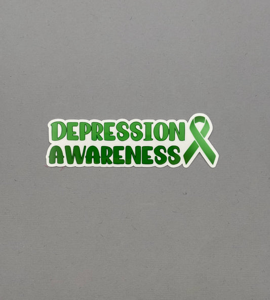 Depression Awareness with Ribbon Sticker