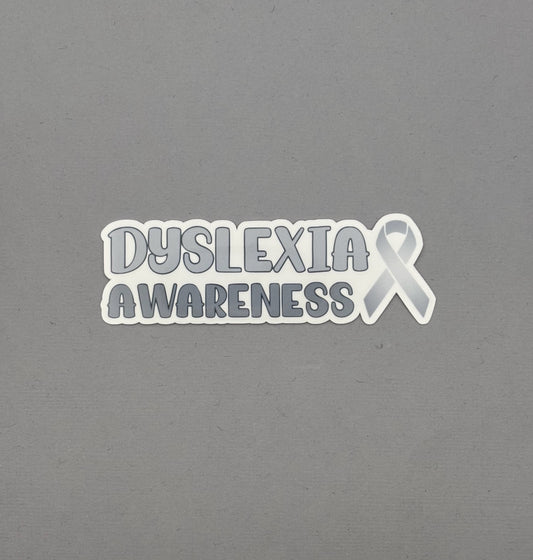Dyslexia Awareness with Ribbon Sticker