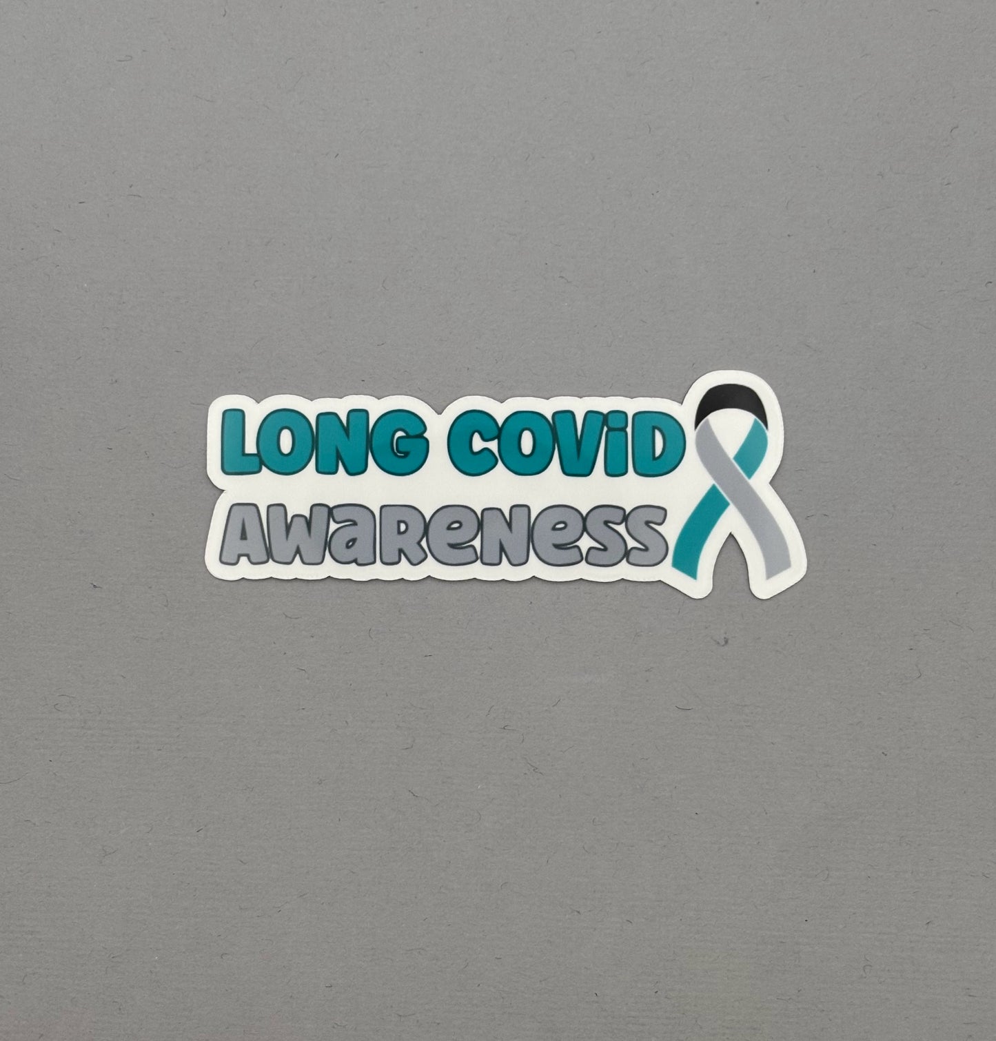 Long Covid Awareness with Ribbon Sticker