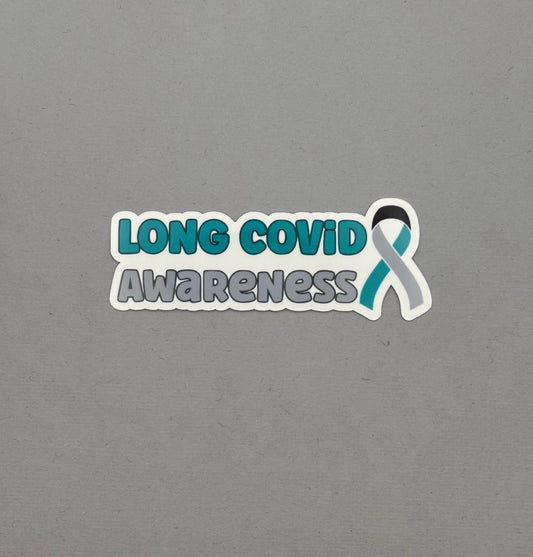 Long Covid Awareness with Ribbon Sticker