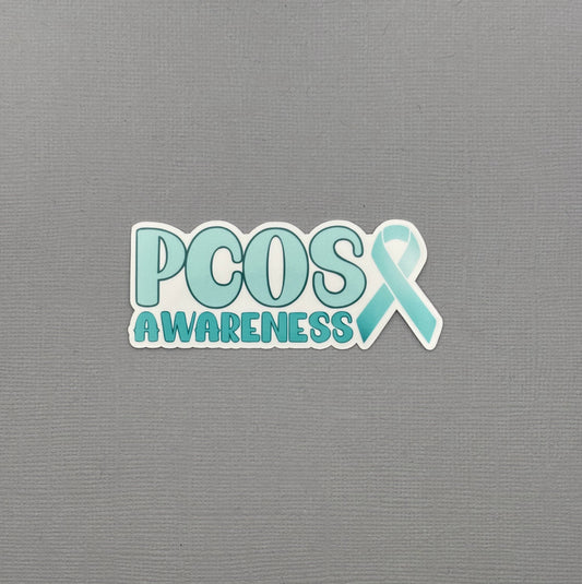 PCOS Awareness with Ribbon Sticker