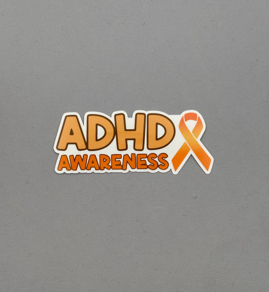ADHD Awareness with Ribbon Sticker