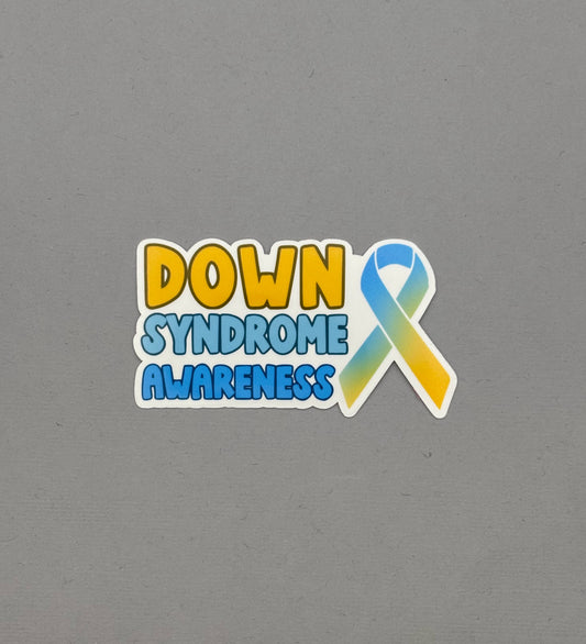 Down Syndrome Awareness with Ribbon Sticker
