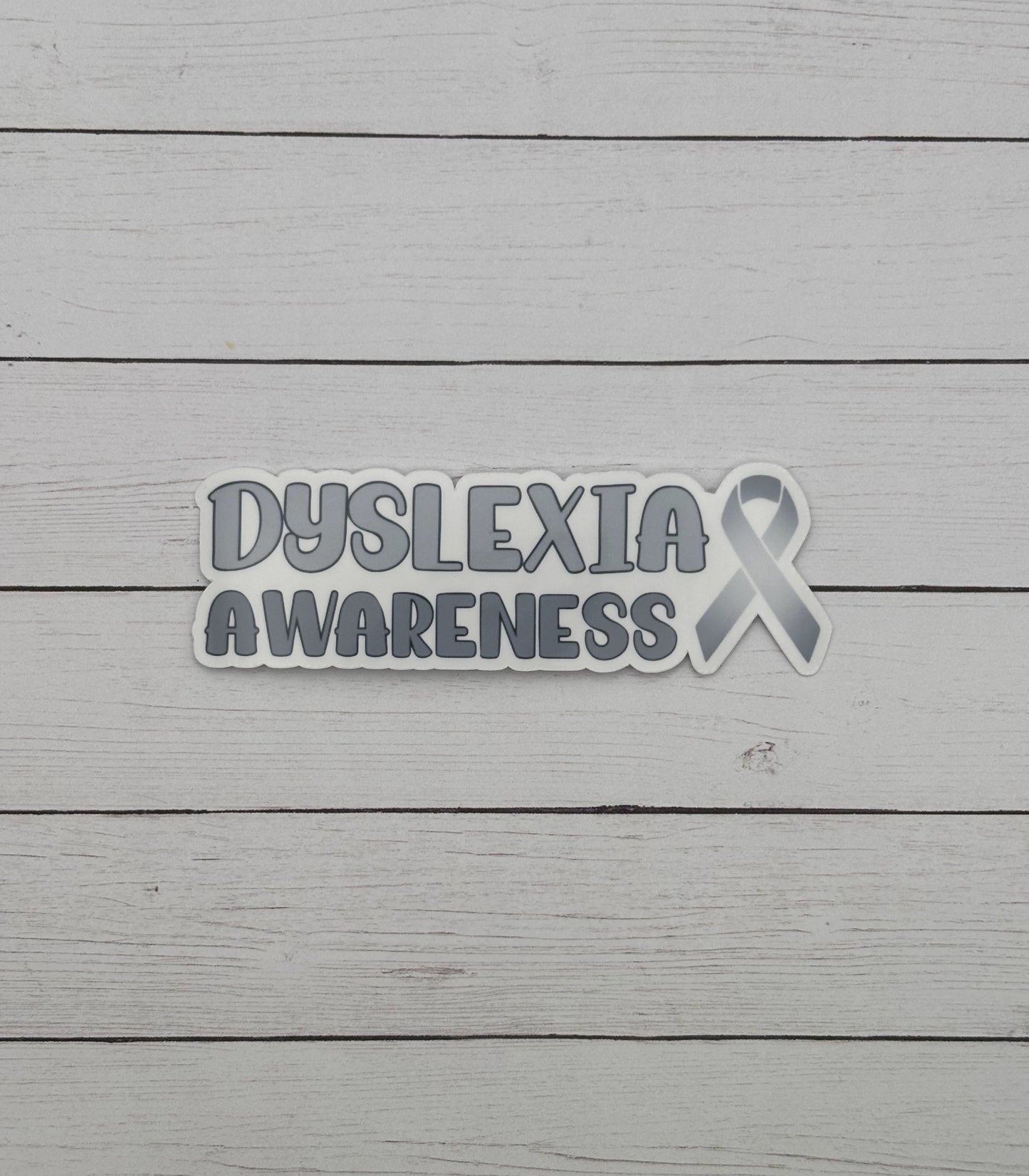 Dyslexia Awareness with Ribbon Sticker