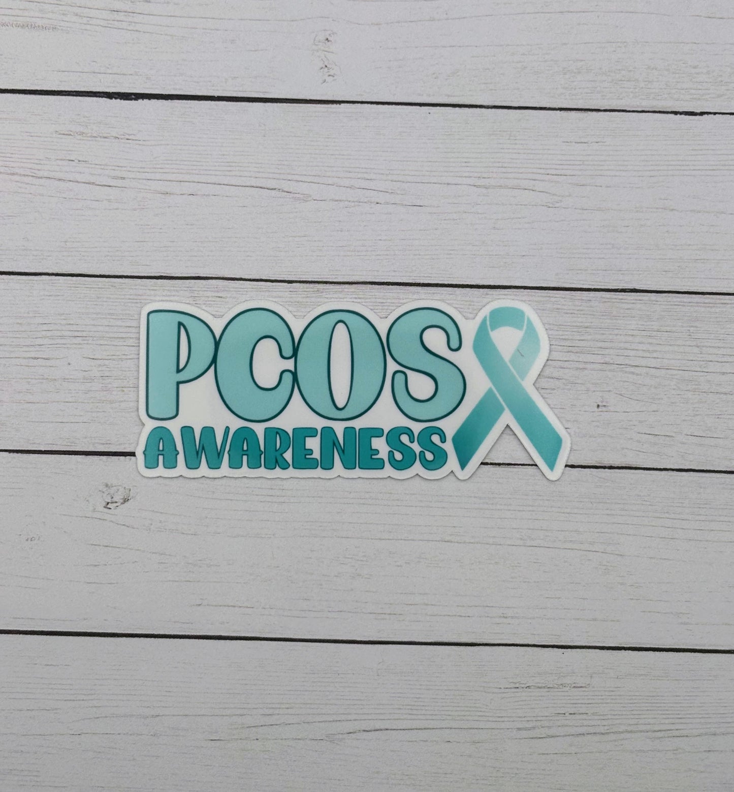 PCOS Awareness with Ribbon Sticker