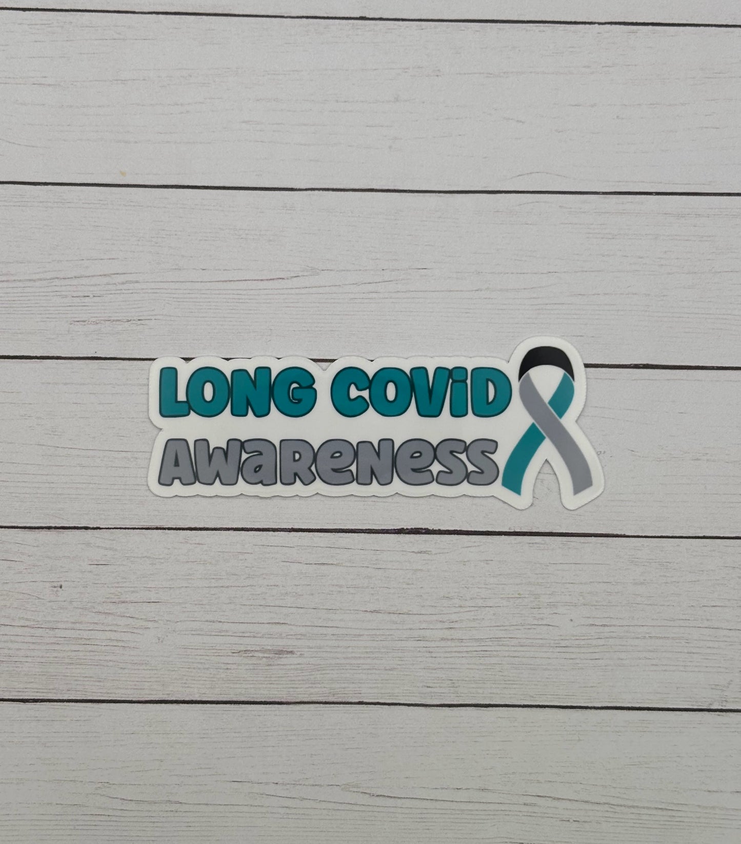 Long Covid Awareness with Ribbon Sticker