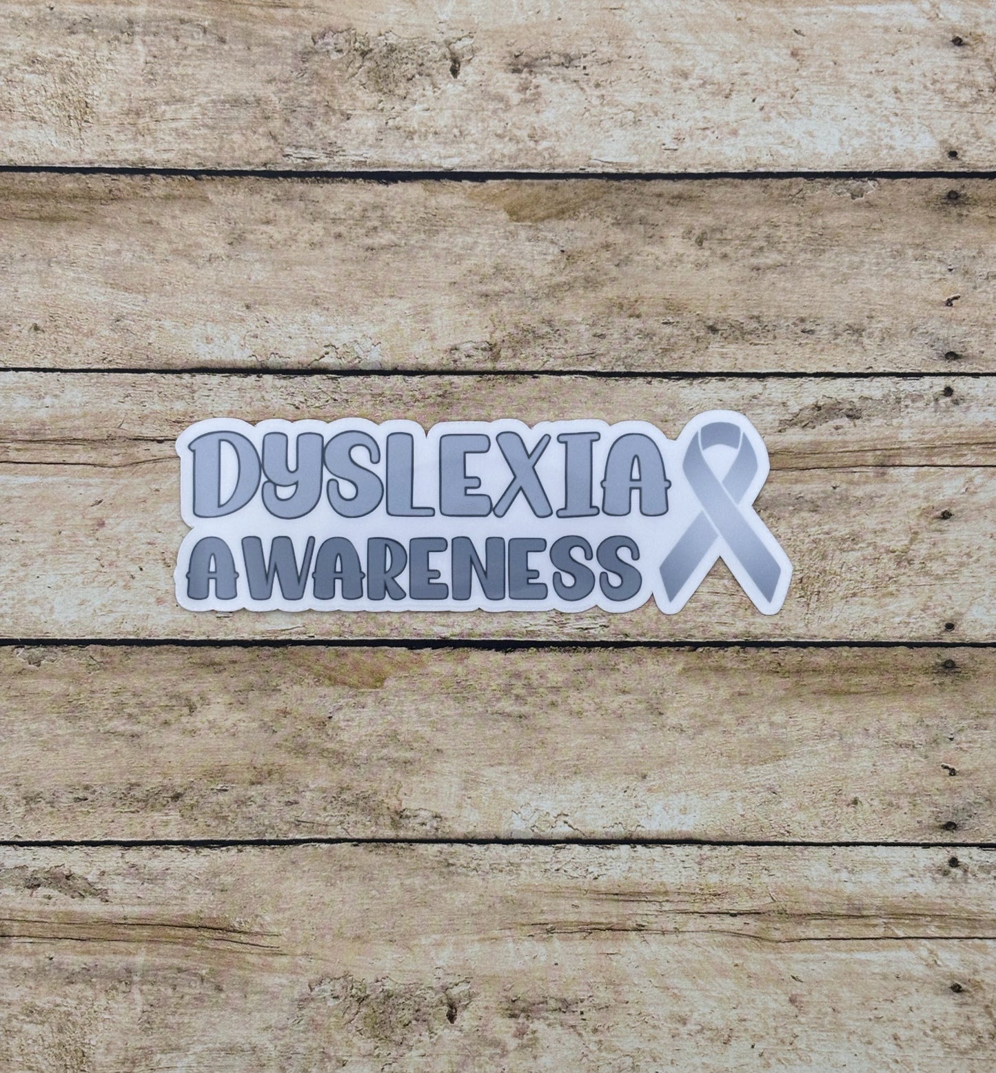 Dyslexia Awareness with Ribbon Sticker