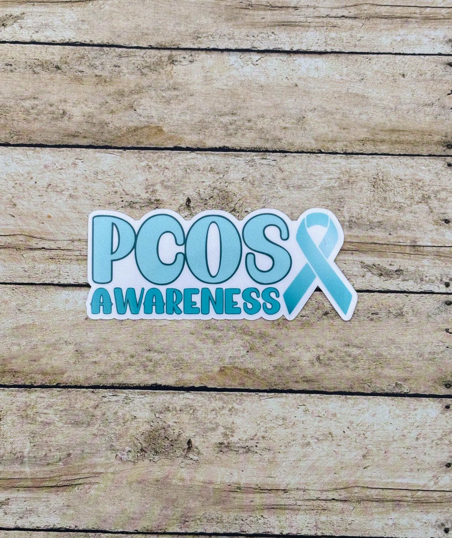 PCOS Awareness with Ribbon Sticker