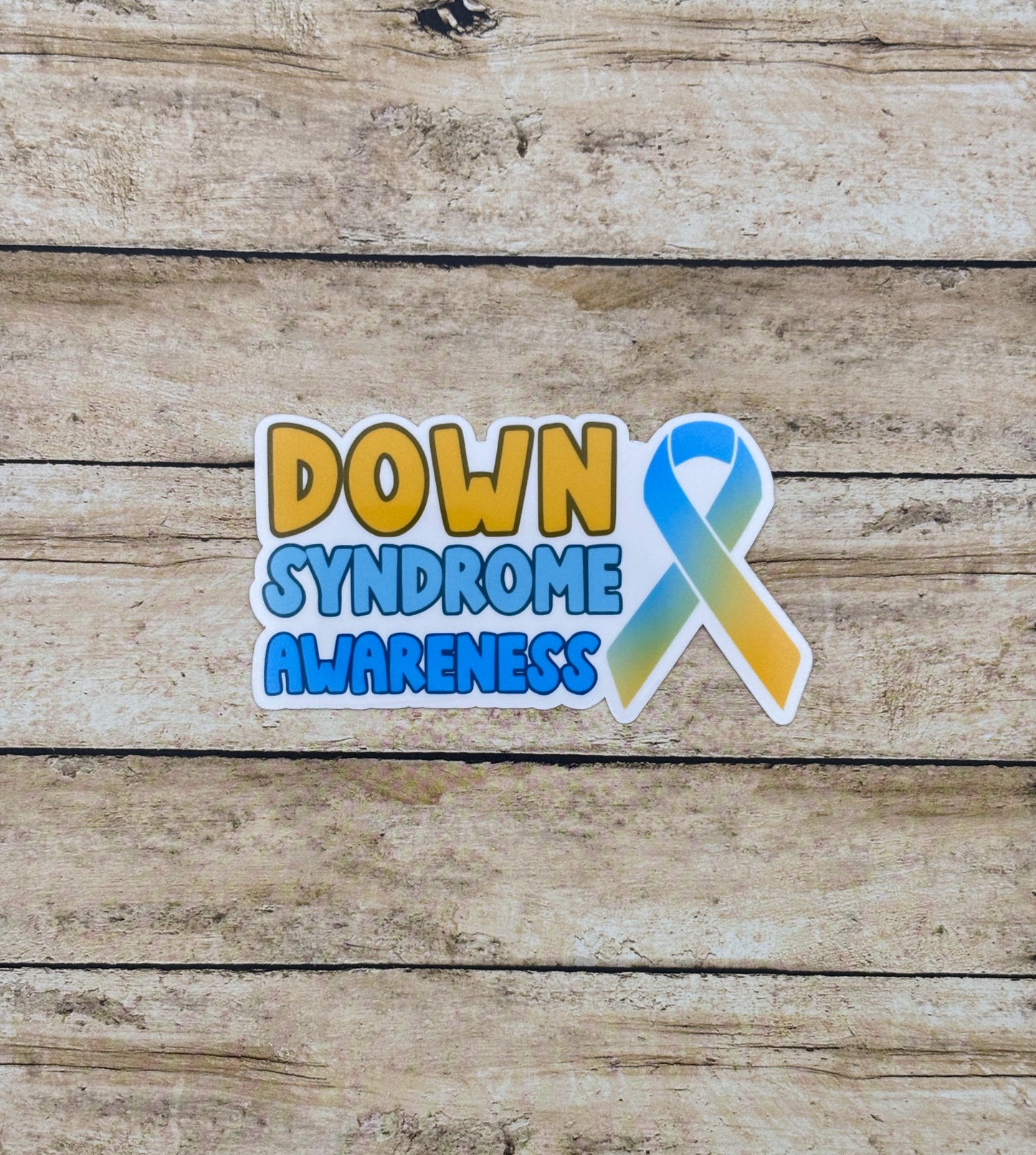 Down Syndrome Awareness with Ribbon Sticker